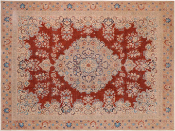 handmade Vintage Red Tan Hand Knotted RECTANGLE 100% WOOL area rug 10x14